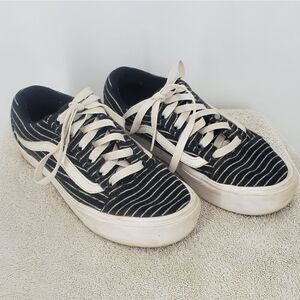 VANS Ultracush Black Striped Lace Up Shoes Women's 6